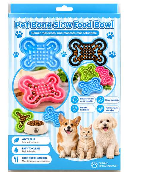 Comedero Slow Feeder Hueso anti reflujo PS715
