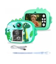 Camara de impresión instantánea para niños con cubierta de silicona de 2.4 pulgadas doble lente AM-300v  verde 