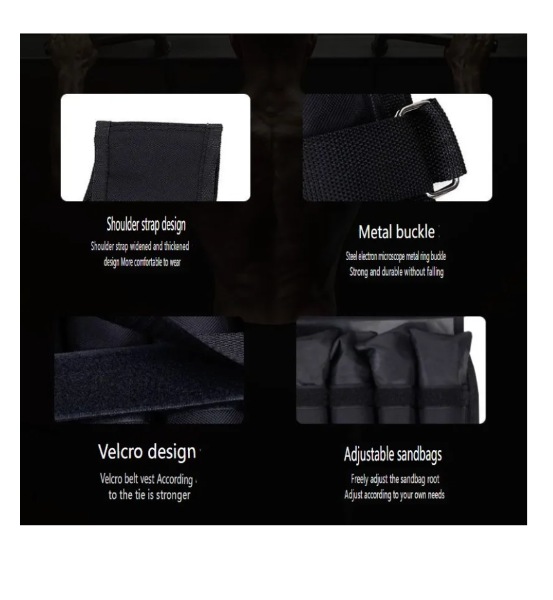 Chaleco Lastrado Ajustable 20kg Carga Negro 50LBS - Imagen 5