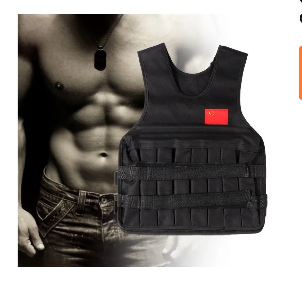 Chaleco Lastrado Ajustable 20kg Carga Negro 50LBS - Imagen 6