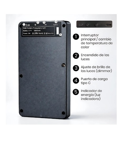 Panel De Luz Pro Led Para Fotografia Y Videos RL-560RGB - Imagen 7