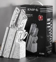 Juego de cuchillos de cocina, 8 piezas de acero inoxidable con mango hueco de bloque para cuchillo de chef (blannco) HP-4002B - Imagen 5