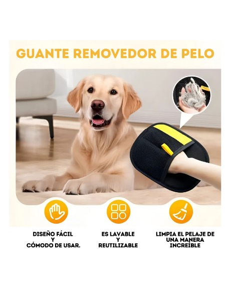 Guante Cepillo Removedor Quita Pelo Mascota Gato Perro  FC-01 - Imagen 5