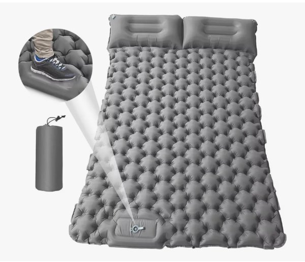 Colchón Inflable Doble Para Acampar, Colchoneta Autoinflable C-0001 - Imagen 3