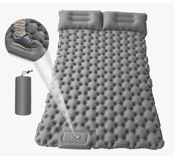 Colchón Inflable Doble Para Acampar, Colchoneta Autoinflable C-0001 - Imagen 4