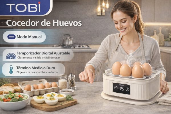 hervidora de huevos x6 marca tobi  - Imagen 3