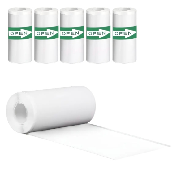 Papel Térmico Adhesivo Para Mini Impresora Set X5,57mm X 3mt DYZ-2 - Imagen 5