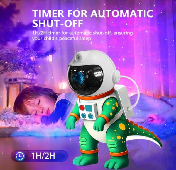 Proyector Galaxy con dinosaurio astronauta, 8 modos de luz, temporizador QS-01 - Imagen 4