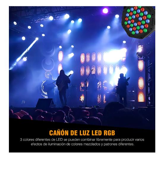 Luz de escenario LED tacho par Genérica 18 Leds luces color colorful XKL-A4 - Imagen 4