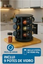 Condimento Giratorio Bhbh Porta 9 Potes Vidrio condimentero especiero TL-9PCS - Imagen 2