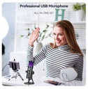 Microfono Profesional Condensador Omnidireccional Usb Luz Color Negro ZX-776 - Imagen 6