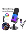 Microfono de escritorio dinámico RGB USB/XLR para podcasting, grabación, juegos y transmisión en vivo ZX-777 - Imagen 3