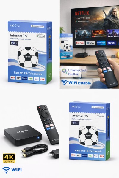 TV BOX MUNDUALISTA  PUERTO LAN-WIFI 2,4 5G ANDROIDE 14.0 RAM 4GB INTERNA - Imagen 2