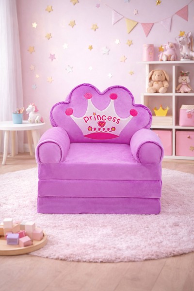 Sofa Cama Plegable Para Niñas princesa MORADO 353-3 - Imagen 3