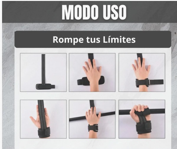 Par Guante Correas Straps Levantamiento Pesas Gym Gimnasio   LT-8018  - Imagen 5