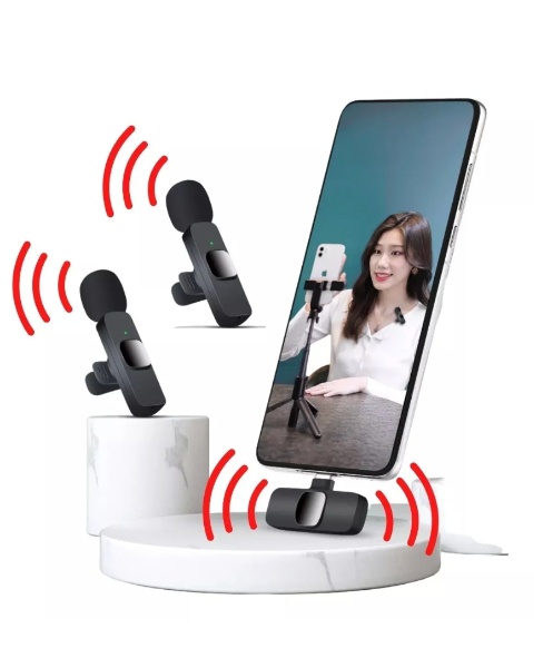 Micrófonos Inalámbricos Solapa 2 En 1 Para iPhone/tipo C k9 - Imagen 2