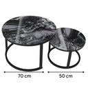 mesa decorativa doble para sala en vidrio templado y estructura metalica negra medidas 70 cm y 50 cm YZ090 - Imagen 2