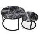 mesa decorativa doble para sala en vidrio templado y estructura metalica negra medidas 70 cm y 50 cm YZ090 - Imagen 3