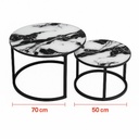 mesa decorativa doble para sala en vidrio templado y estructura metalica negra medidas 70 cm y 50 cm YZ113 - Imagen 2
