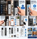 Cerradura Inteligente Digital Chapa Puerta Huella Tarjeta Contraseña App Tuya  K49 - Imagen 4