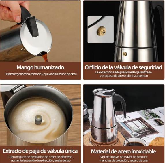 Cafetera Prensa Italiana Acero Inoxidable SL012 - Imagen 3