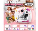 Camara de impresión instantánea para niños con cubierta de silicona de 2.4 pulgadas doble lente 1172-2 rosada    AM-300 - Imagen 2