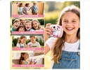 Camara de impresión instantánea para niños con cubierta de silicona de 2.4 pulgadas doble lente 1172-2 rosada    AM-300 - Imagen 3
