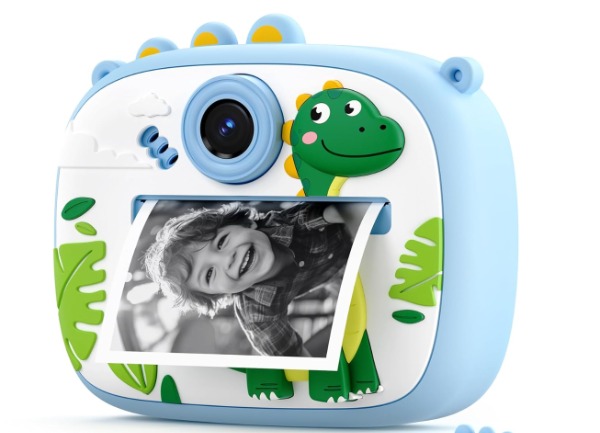 Camara de impresión instantánea para niños con cubierta de silicona de 2.4 pulgadas doble lente 1172-2 rosada    AM-300 - Imagen 6