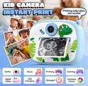 Camara de impresión instantánea para niños con cubierta de silicona de 2.4 pulgadas doble lente 1172-2 rosada    AM-300 - Imagen 7