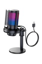 ME6P - MICROFONO CONDENSADOR GAMER USB RGB NEGRO MEDIDAS 14X24X9