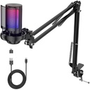 T10 - MICROFONO USB CONDENSADOR PARA JUEGOS CON RGB Y SILENCIAMIEN