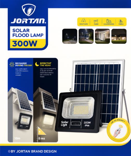 JT-YY300W - REFLECTOR SOLAR JORTAN 300W LAMPARA LED EXTERIOR