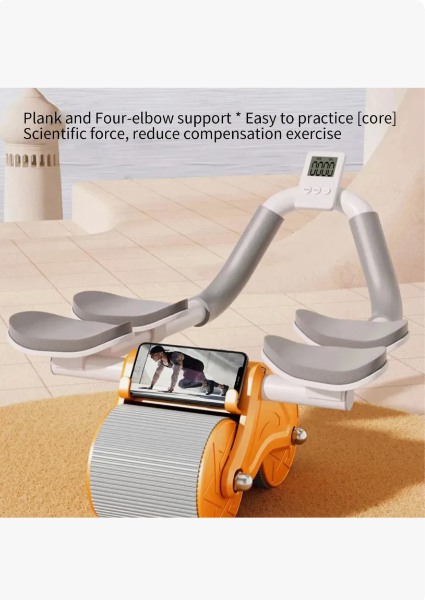 WT-E172 - RUEDA EJERCICIO ABDOMINAL DOBLE SOPORTE CELULAR FITNES GYM