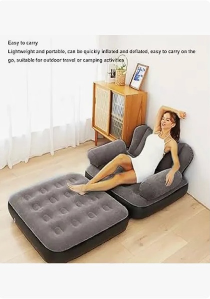 ISA-2 - SOFA INFLABLE, SILLA DE DOBLE USO, CAMA PLEGABLE MULTIFUNCION