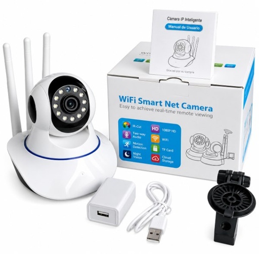 [8zwf66lahw5] CAMARA 3 ANTENAS V380 ROBOTICA GIRO 360 GRADOS Q5 V-380