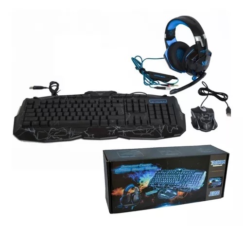 [JG1200] JG1200 - COMBO GAMER TECLADO CON LUCES MOUSE + AUDIFONOS