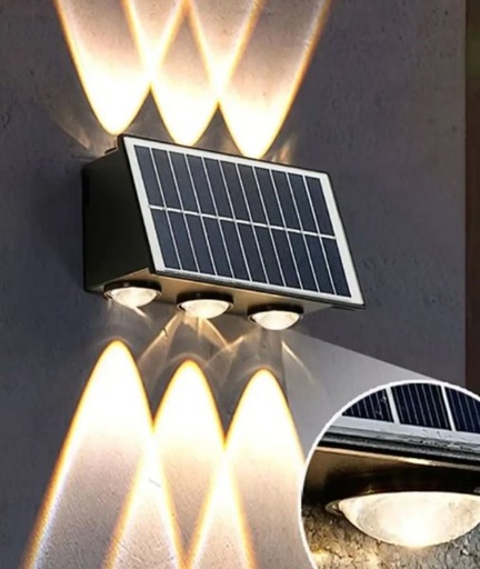 [PD-6W] PD-6W LAMPARA SOLAR LED EXTERIOR PARED 6 LUCES LED