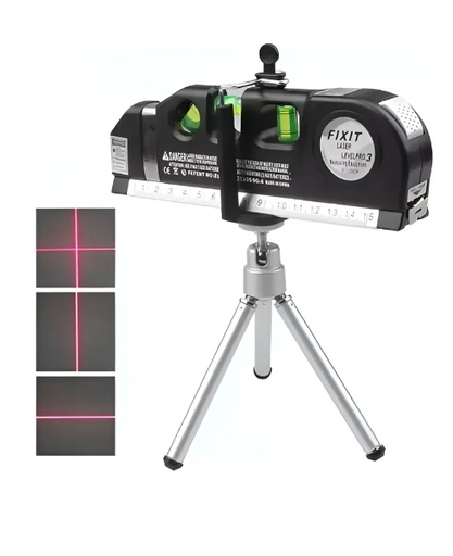 [LV-03ZJ] LV-03ZJ - NIVEL LÁSER DE LÍNEA CRUZADA ALINEADOR LEVEL PRO 3 + TRÍPODE