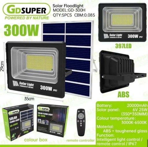 [GD-300H] GD-300H - REFLECTOR LAMPARA LED PANEL SOLAR EXTERIOR 300W