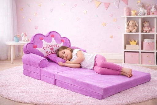 [PRINCESA MORADO] 353-3 - PRINCESA MORADO - SOFA CAMA PLEGABLE PARA NIÑAS